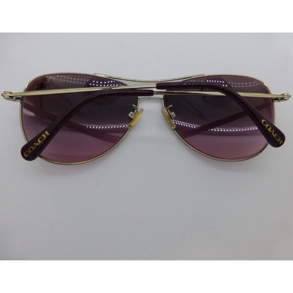 Coach Sunglasses Light Gold-Tone Aviator Sunglasses With Original Case - Picture 13 of 16
